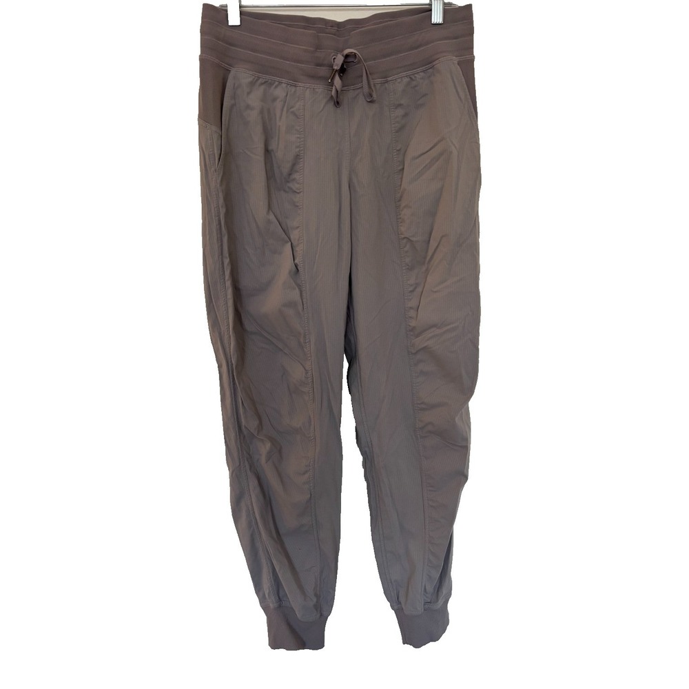 Lululemon Joggers Womens Light Gray Dance Studio Mid Rise Medium Pockets Workout